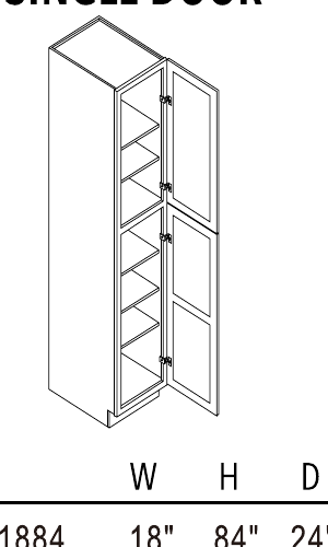 Tall storage pantry cabinet schematic